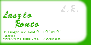 laszlo ronto business card